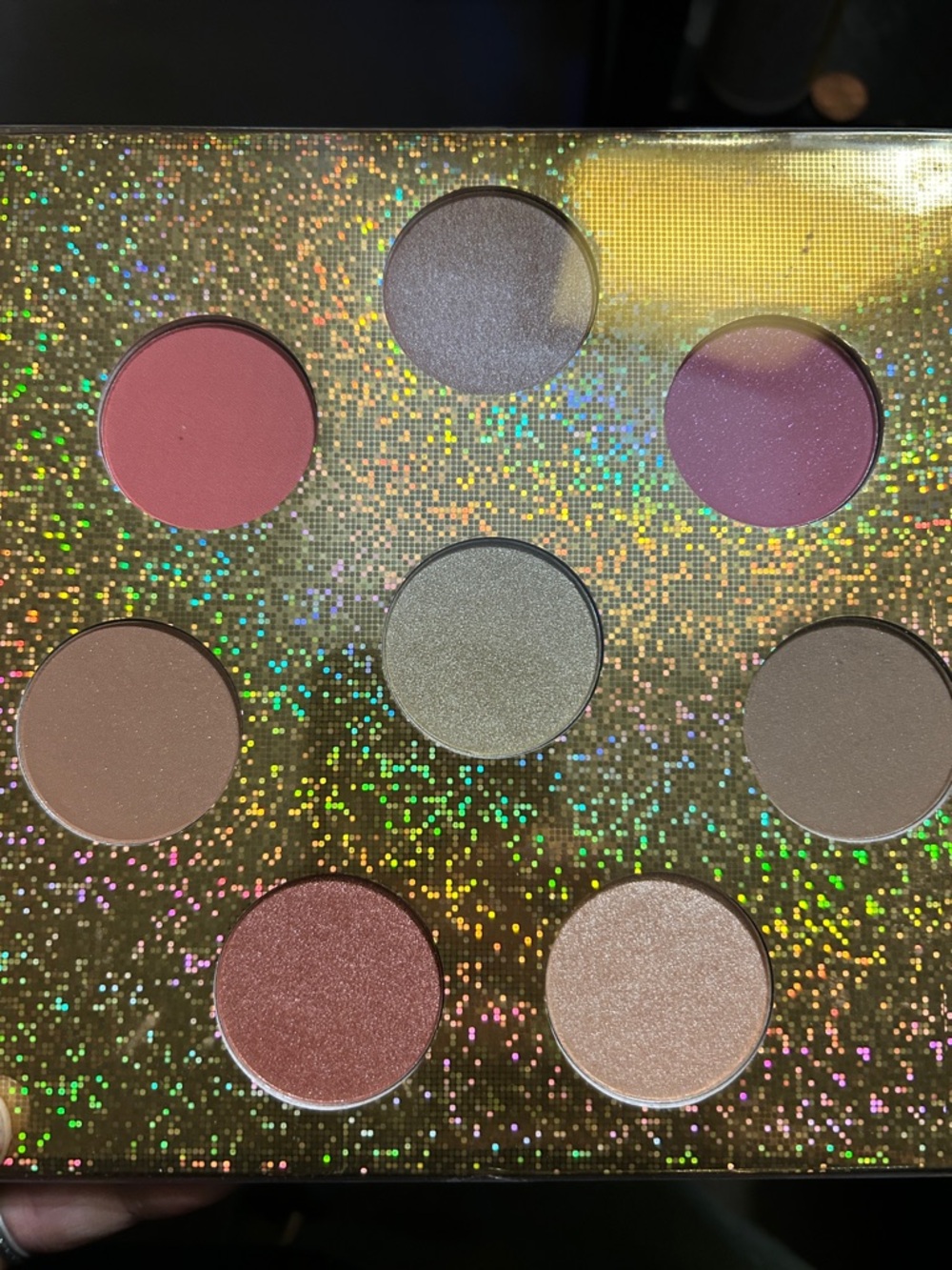Shimmering 9-Color Eyeshadow Palette — Pink, Purple, Gold & Neutral Shades